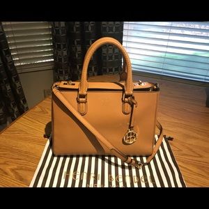 Henri Bendel W 57th Tan Small Turnlock Satchel
